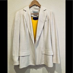 White silk blazer
